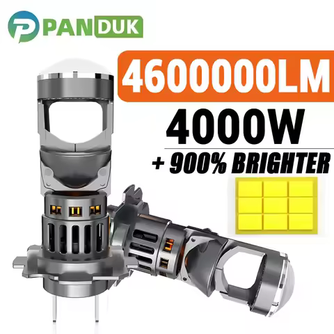 PANDUK H7 Bi LED Car Lights Mini Projector Lens 4600000LM H8 H9 H11 h4 9005 9006 HB3 HB4 7055 CSP CHIPS 6000K 12V Spotlight