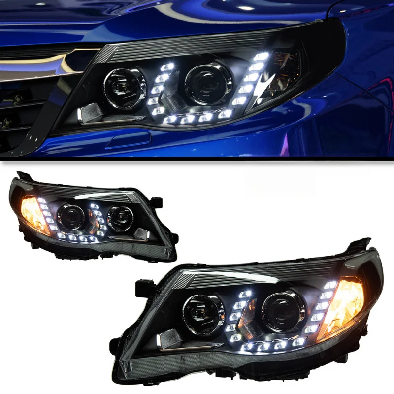 Suitable for 08-12 Subaru Forester Headlight Assembly Modification LED Tear Eye Daytime Running Light Dual Lens Lamp