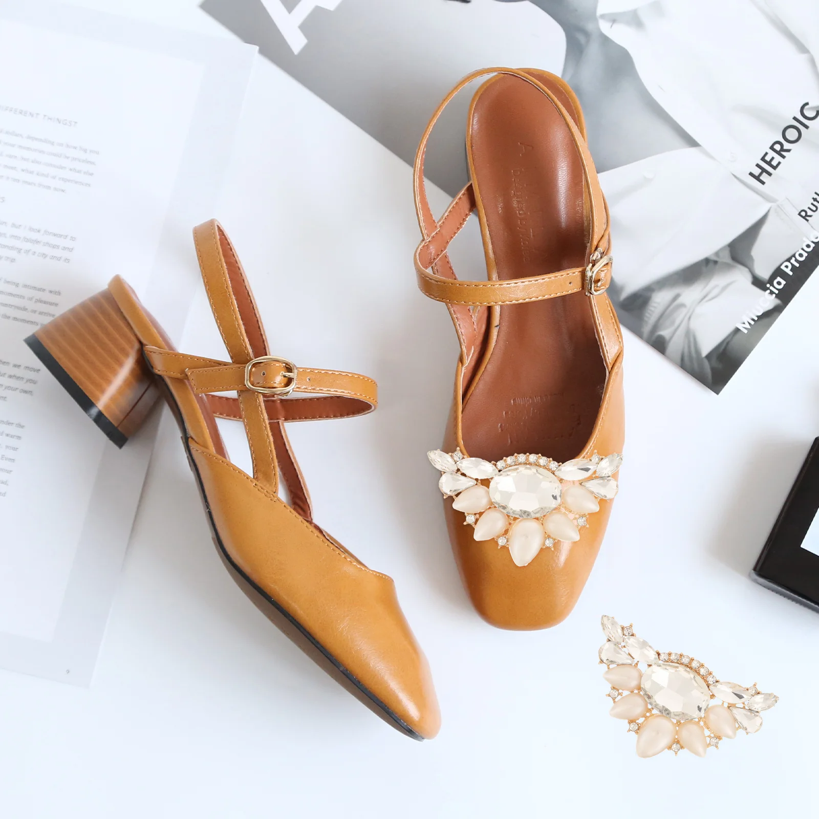 1 Pair Shoe Clips For Wedding Bridal Rhinestone Decoration Adjustable Metal Buckle Pumps Heels Boots Accessories Shoe Jewelry