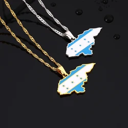 República de Honduras Map Flag Pendant Necklace Stainless Steel Men Women Maps Jewelry Gift