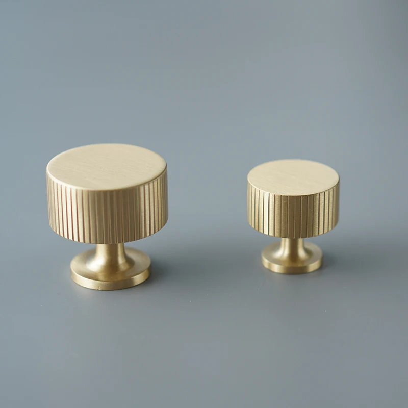 Solid Brass Art Deco Style Vertical Lines Linear Kitchen Cabinet Knobs Wardrobe Knob