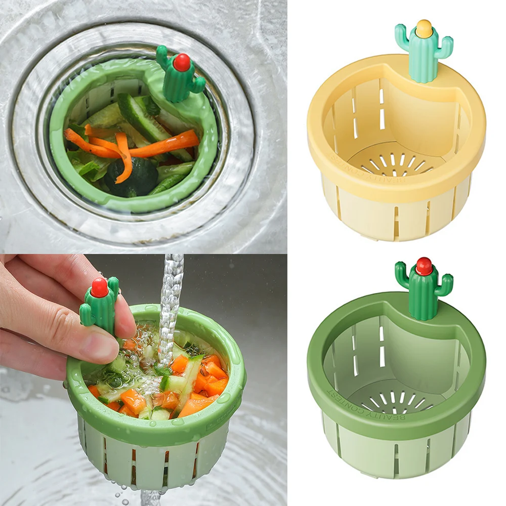 Cactus Sink Filter Food Slag Strainer Kitchen Sink Drain Kitchen Sink Strainer Drain Basket Cactus Shaped Kitchen Accessories