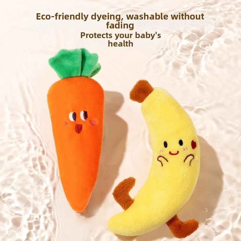

Developmental Cute Baby Hand-held Stuffed Anti-Startle Cartoon Fruit Skin-friendly Soft Sleep Soothing Teething Relief