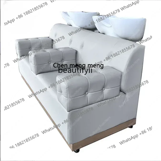 smt7486 Doppia poltrona per shampoo per parrucchiere Letto multifunzionale per terapia della testa di fumigazione tailandese Letto per il viso Temperatura costante7486