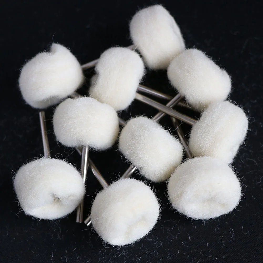 1inch 10Pcs Rotary Brush Sanding Polishing Buffing Grinding Wheel Brush for Rotary Tools 25mm Round Wool Felt Accessories