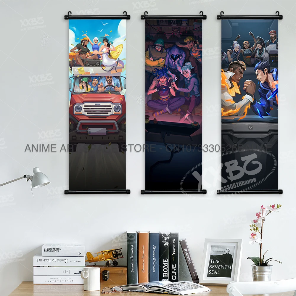 Valorant Hängendes Gemälde Neon Astra Hot Game Poster Sova Home Decor Cypher Scrolls Bild Breach Wandkunstwerk Reyna Tapete – Detail 4