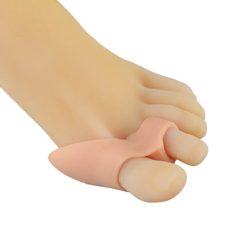 Toe Pad Hallux Valgus Orthesen Doppel Loch Silikon Toe Separator Überlappenden Toe Corrector Einsätze Orthopädische Einlegesohle Großhandel