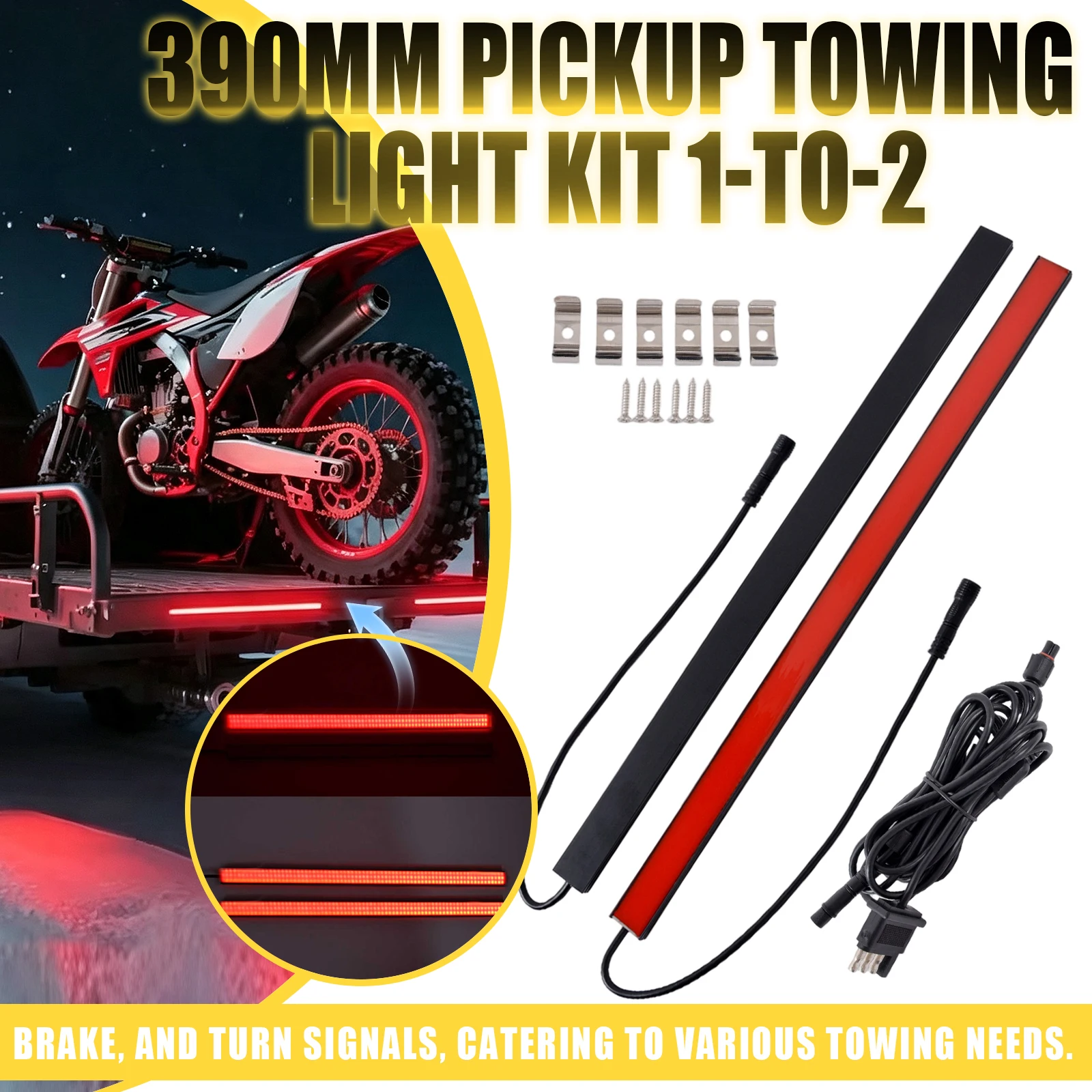 Universal 12V 4 Pin LED Tail Light Strip 39cm 4 Pin Auxiliary Driving Brake Turn Signal DRL For Car Truck Trailer Cargo Carrier