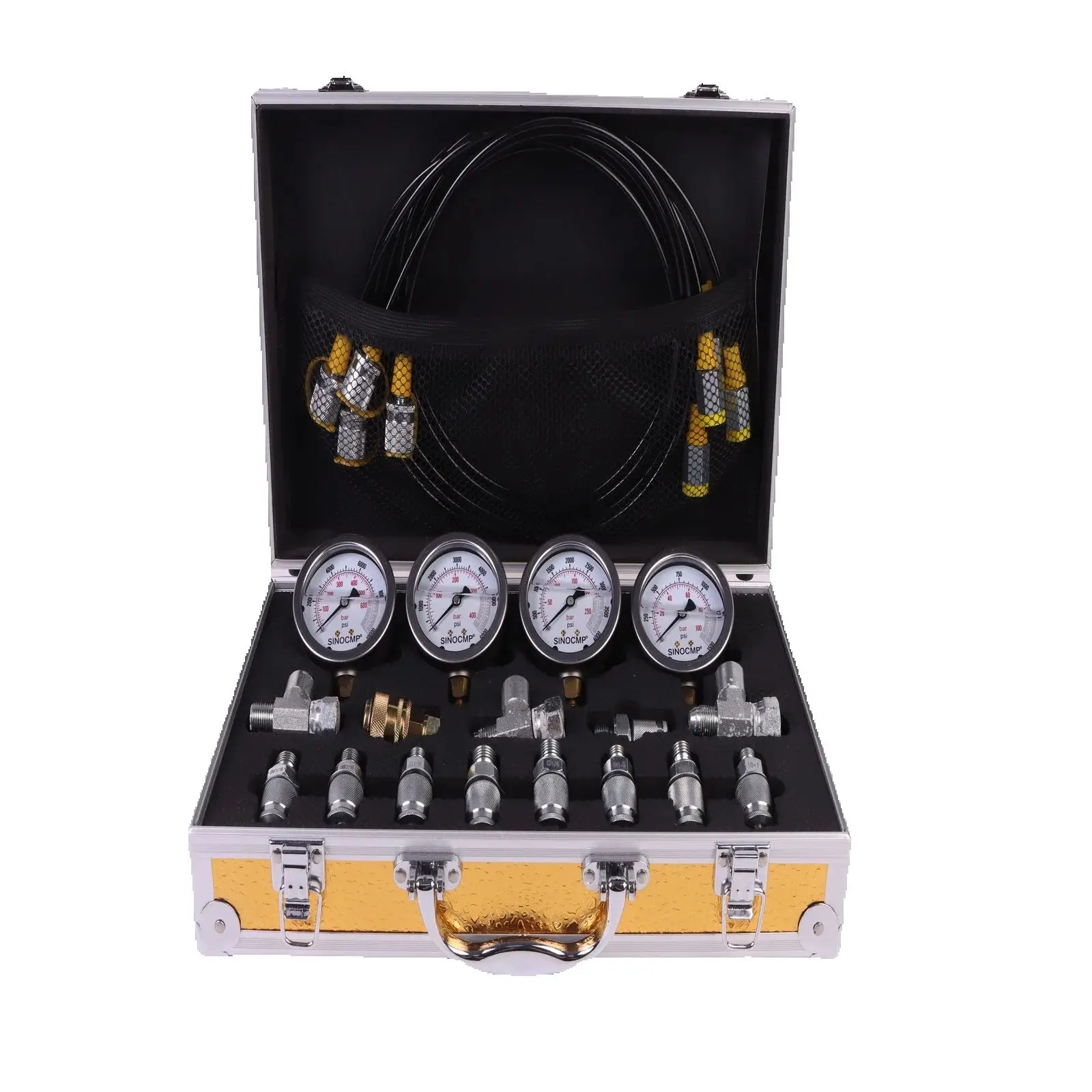 1SET Gold Four 4-Meter 10Mpa 25Mpa 40Mpa 60Mpa Fuel Line Set For Universal Vehicle Models