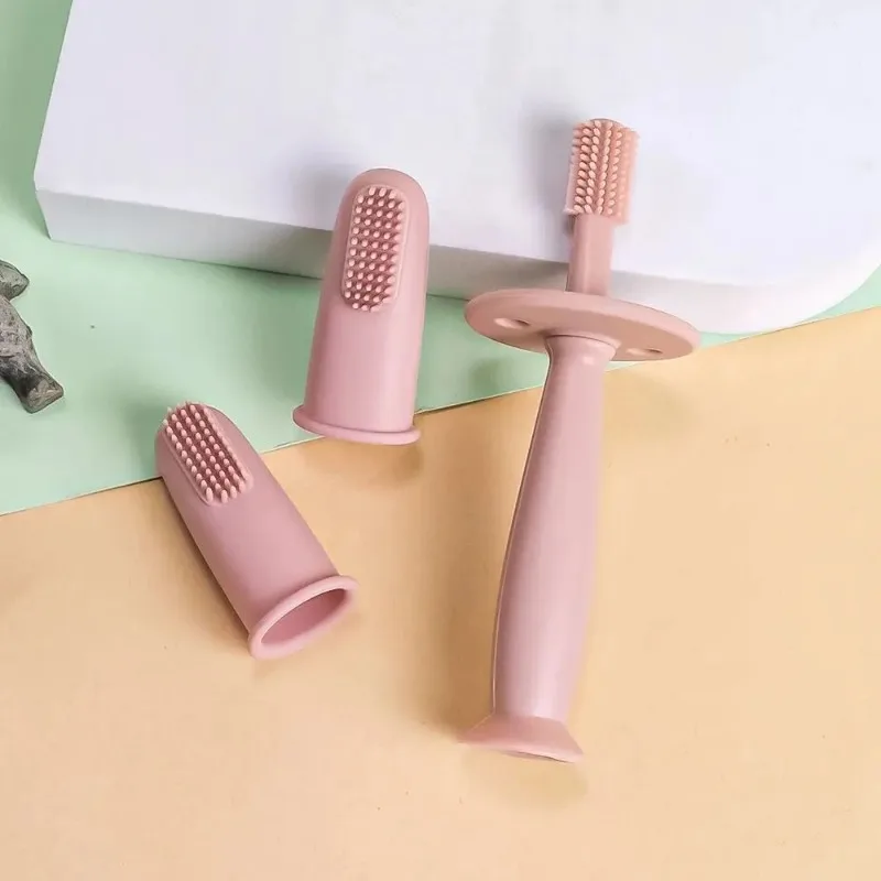 

3pcs Baby Finger Toothbrush Soft Cleaning Toothbrush For Kids Free Oral Health Care For Infant Gentle Protect Babie