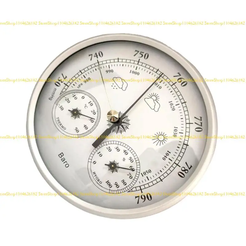 Q2Q4 130 mm Termometri Termometri Hygrometri in acciaio inossidabile Meteo pesca Guochi meteorologici per appassionati