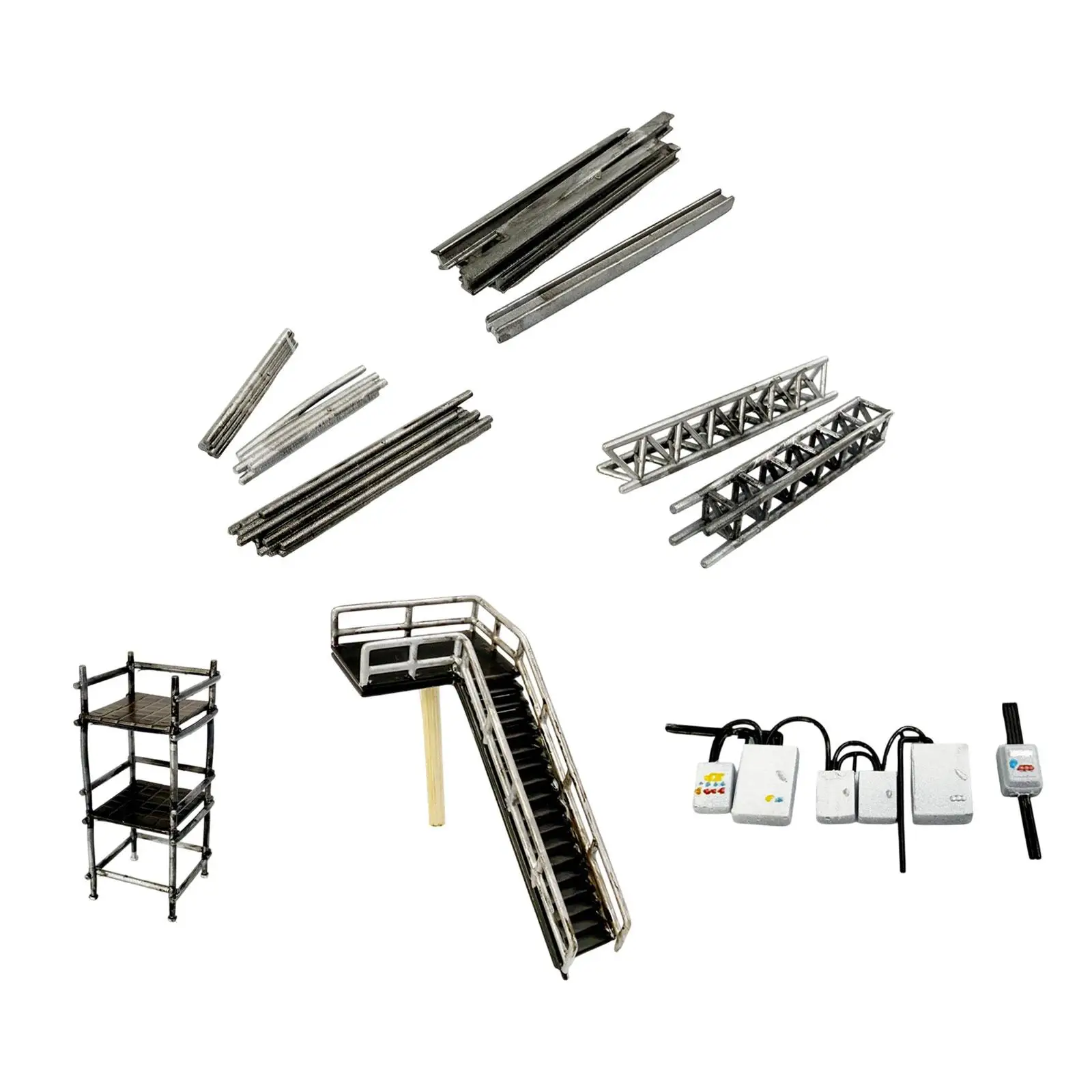 1-64スケールの建設現場ジオラマ用アクセサリー、装飾品、ディスプレイ要素、ドールハウスアクセサリー