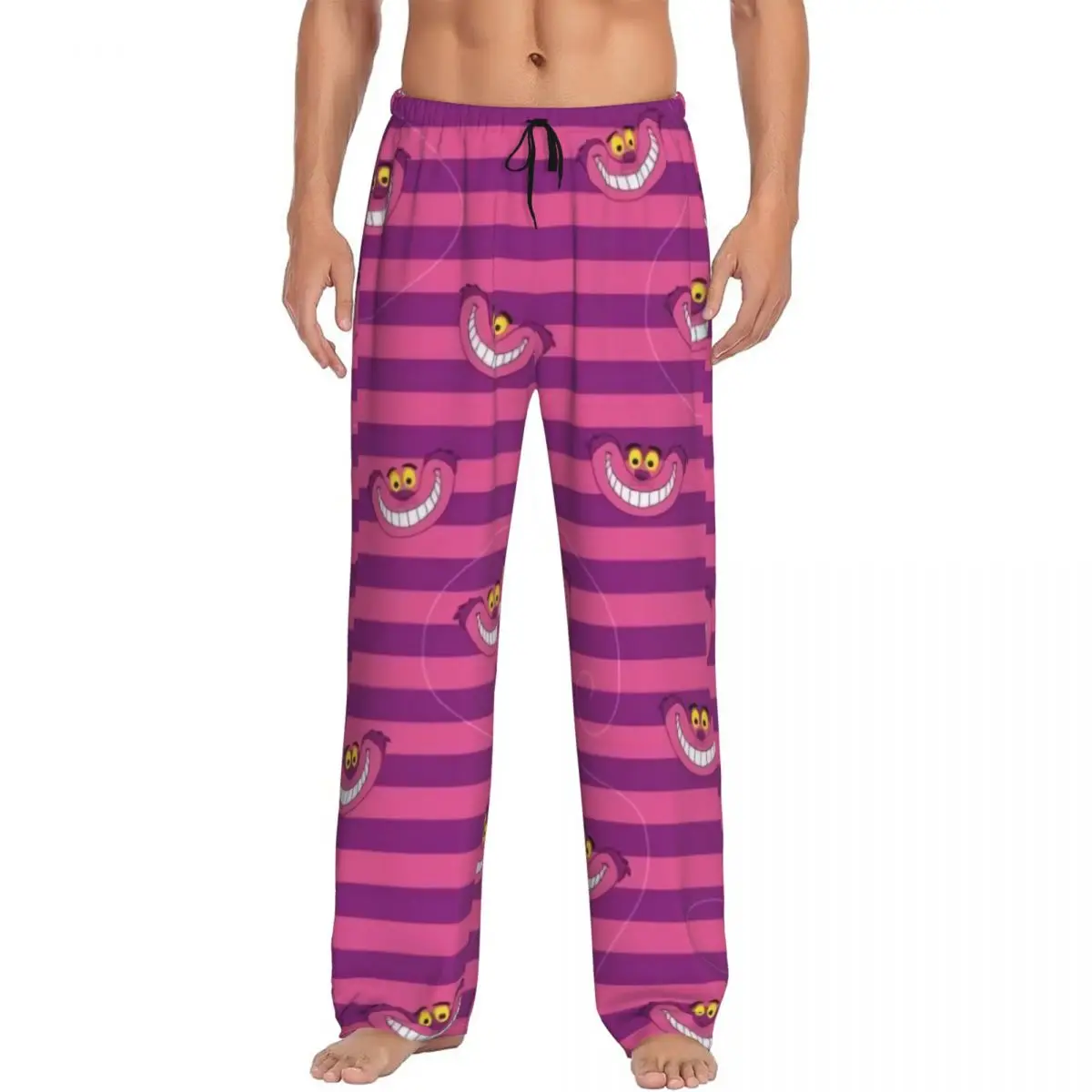 

Custom Alice In Wonderland Cheshire Cat Pajama Pants Men's Sleepwear Lounge Sleep Bottoms Stretch with Pockets
