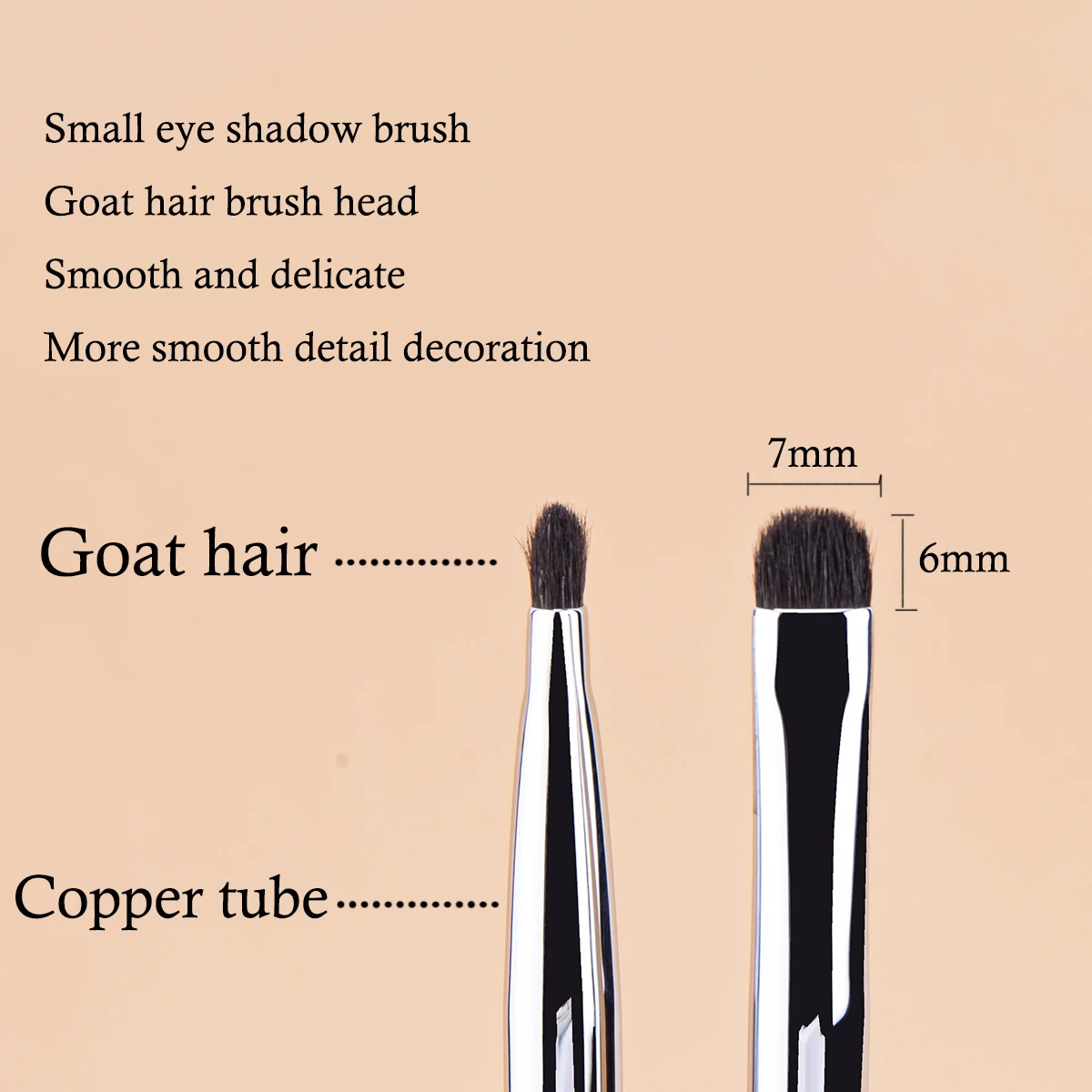 Natural Goat Hair Eyeshadow Brush Medium Round Smudge Blending Cream to Powder Professional Makeup Brushes K11