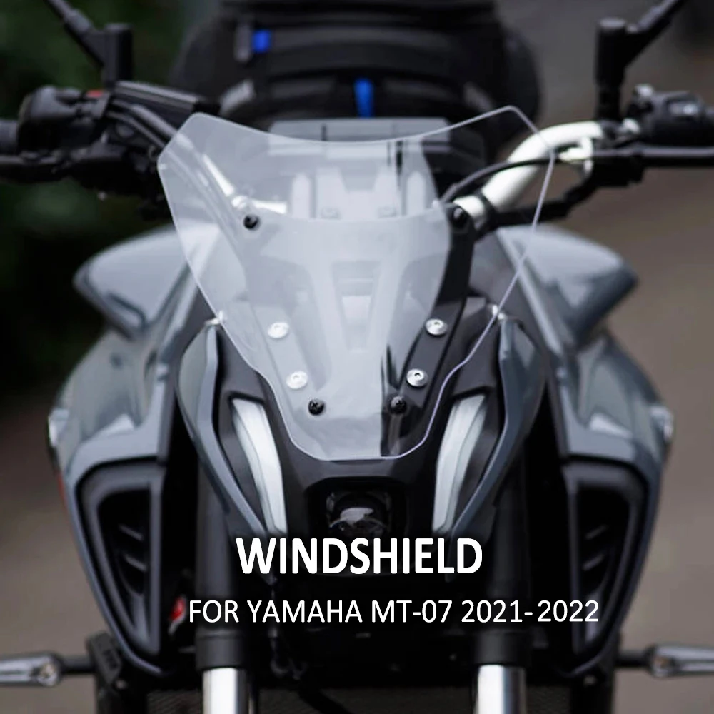 Motorcycle Windshield For YAMAHA MT07 FZ07 MT FZ 07 2021 - 2023 Front Wind Deflector Windscreen Cover Guard MT-07 With Bracket