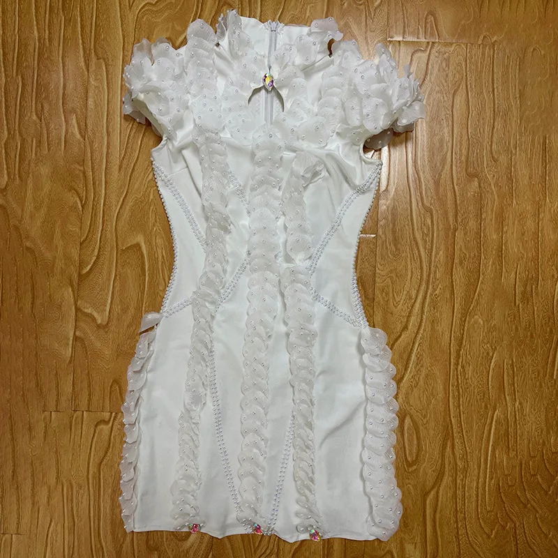 Pure White Temperament Princess Dress Model Catwalk Party Banquet Modern Dance Stage Performance Clothes Music Festival Mitzvah