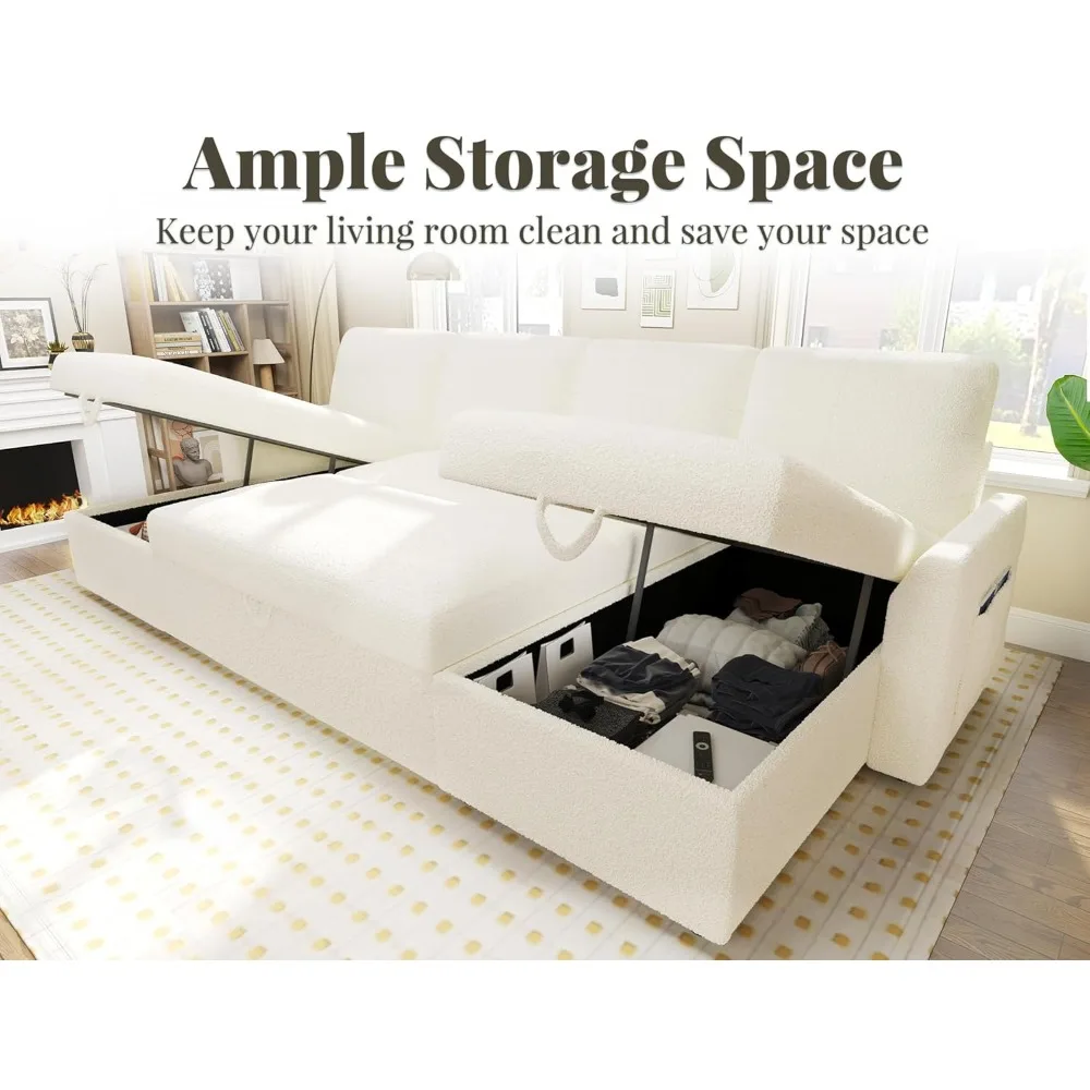 S3748f884ab174ef386f2ae2225e5cf30t Oversized 110 Inch Sleeper Sofa with Storage Chaise for Living Room