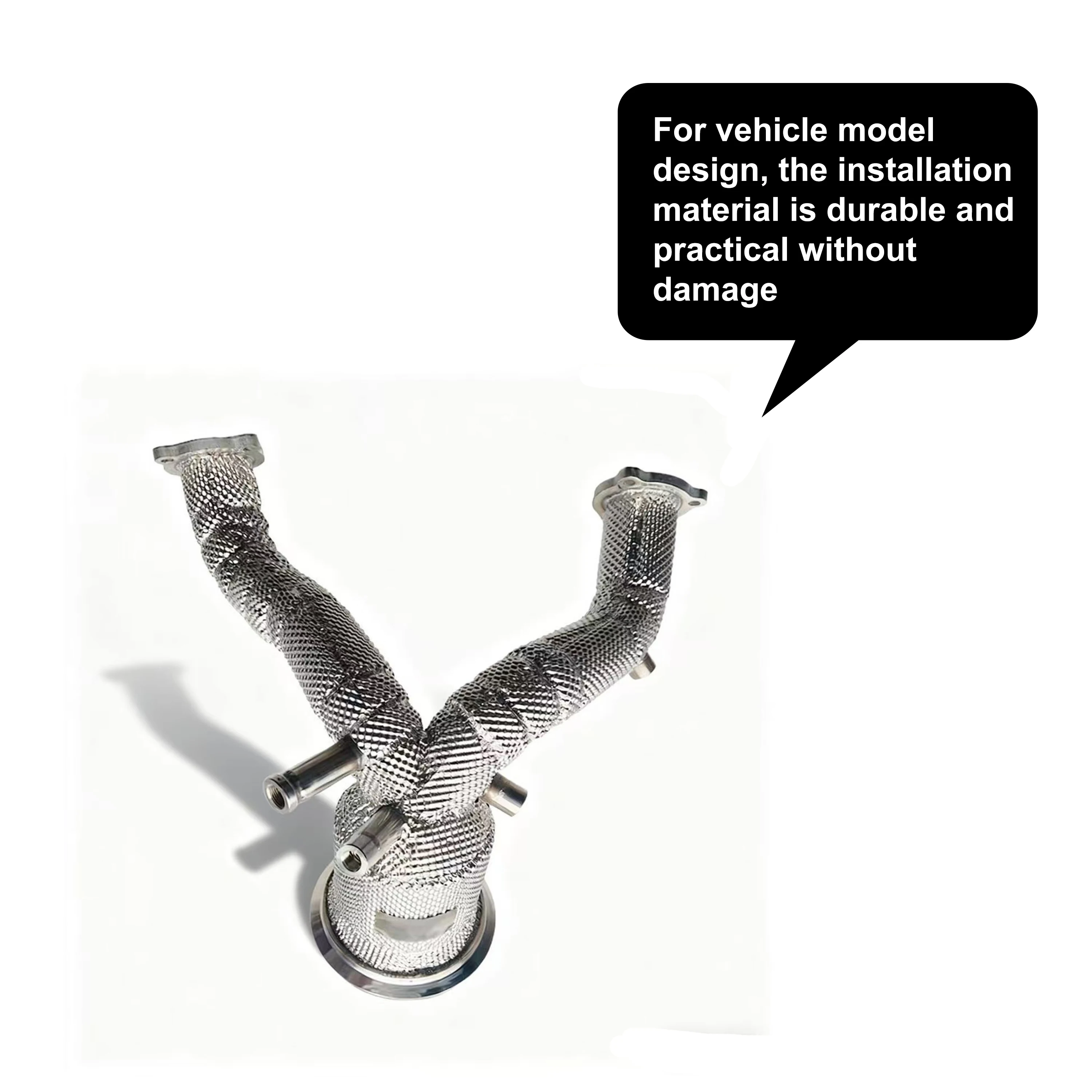 ACE أنبوب سفلي عالي التدفق بدون قطط/مقطط لأودي S4 S5 B9.5 EA839 3.0T 2019- رأس العادم مع أنبوب عادم SUS304 Heat Shield #4