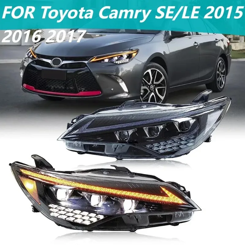 

1 комплект светодиодных фар в сборе для Toyota Camry SE/LE 2015-2017, последовательный DRL