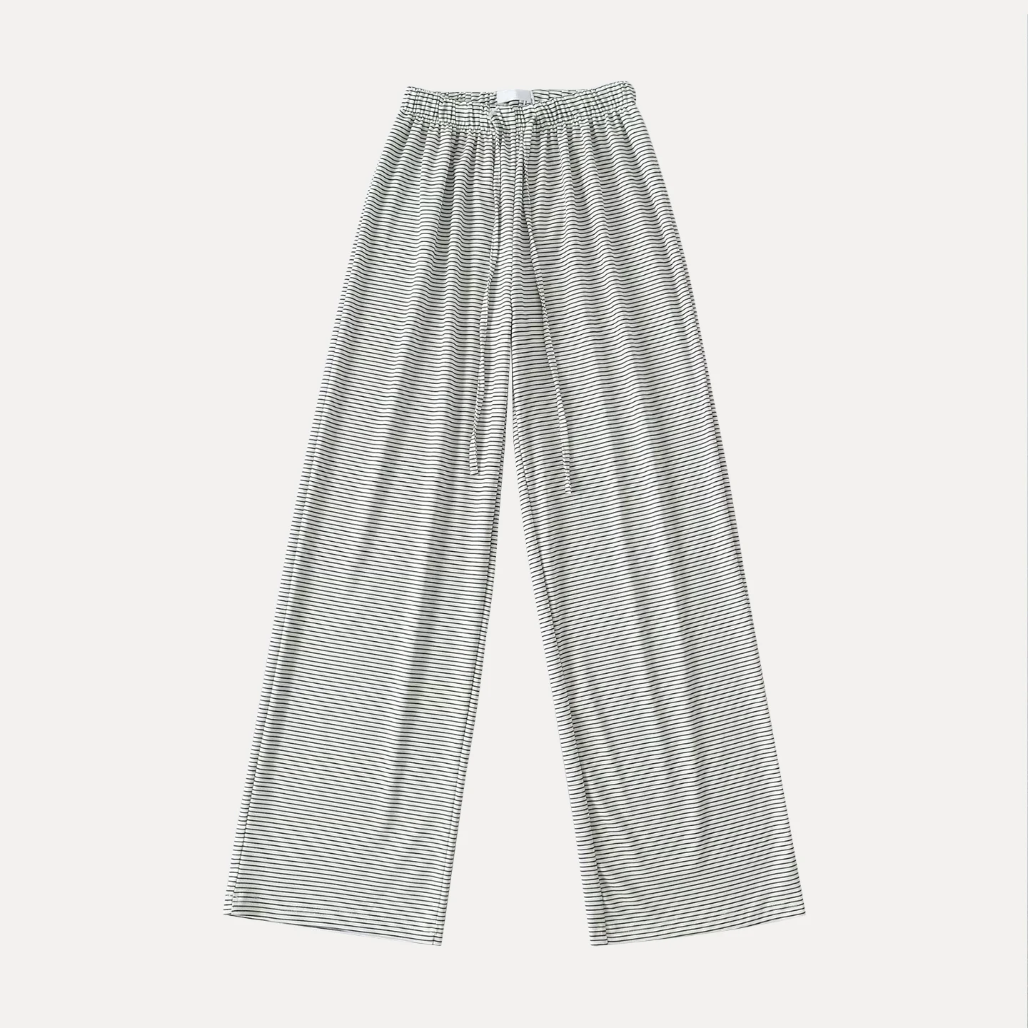 سراويل تقليدية عصرية للنساء مخططة عالية الخصر سراويل مستقيمة مرنة لخريف 2025 وصلت حديثًا من Ele Chic Bla W...