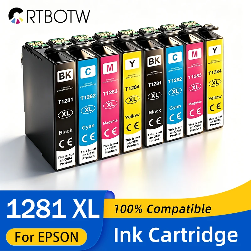 T1281 Ink Cartrige For Epson T 1281-1284 T1281XL Compatible Stylus S22 SX125 SX130 SX230 SX235W SX445W Printer T12XL
