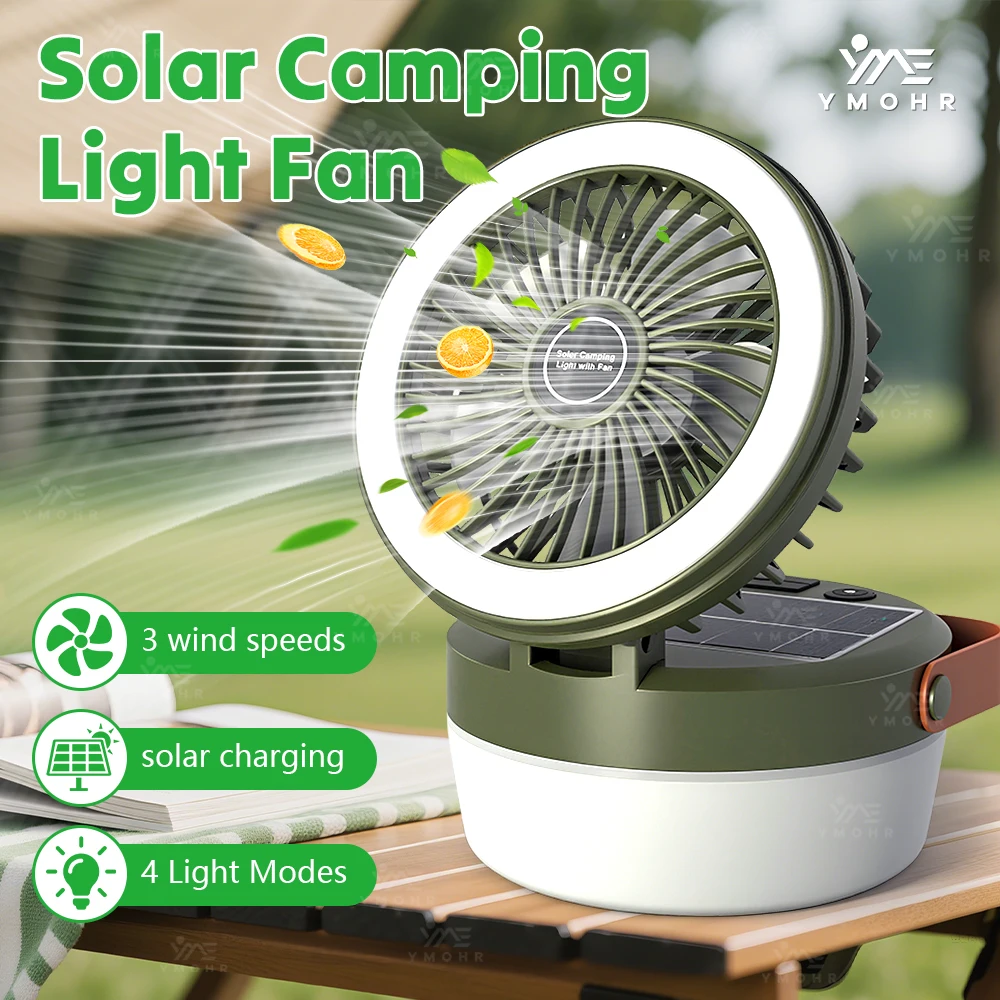 

Solar Camping Light Fan Solar Outdoor LED Spotlight Solar Hanging Ceiling Lamps Outdoor Camping Lighting For Camping Accessories