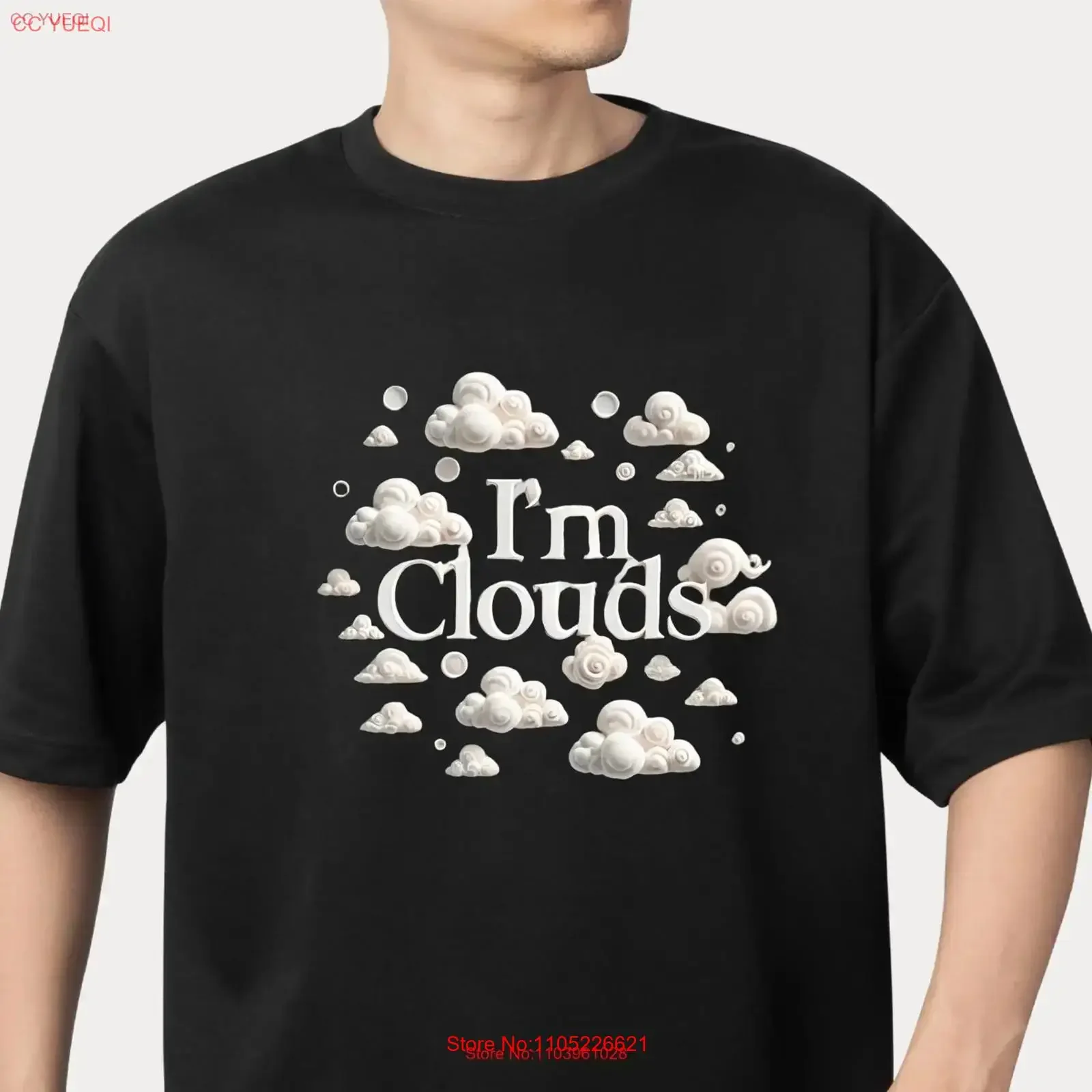 Sky Dreams T Shirt Cloudy Weather Whimsical Nature Dreamy Clouds Top Blue Illustration Apparel vintage Washed Casual streetwear