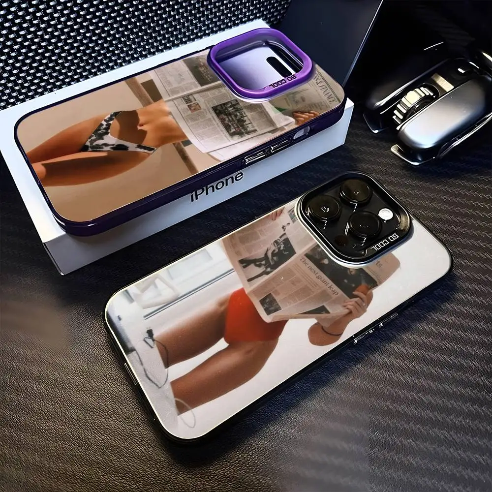 

Newspaper in the face Phone Case For iPhone17,16,15,14,13,12,11 Plus,Pro Max Purple Matte Shockproof Cover