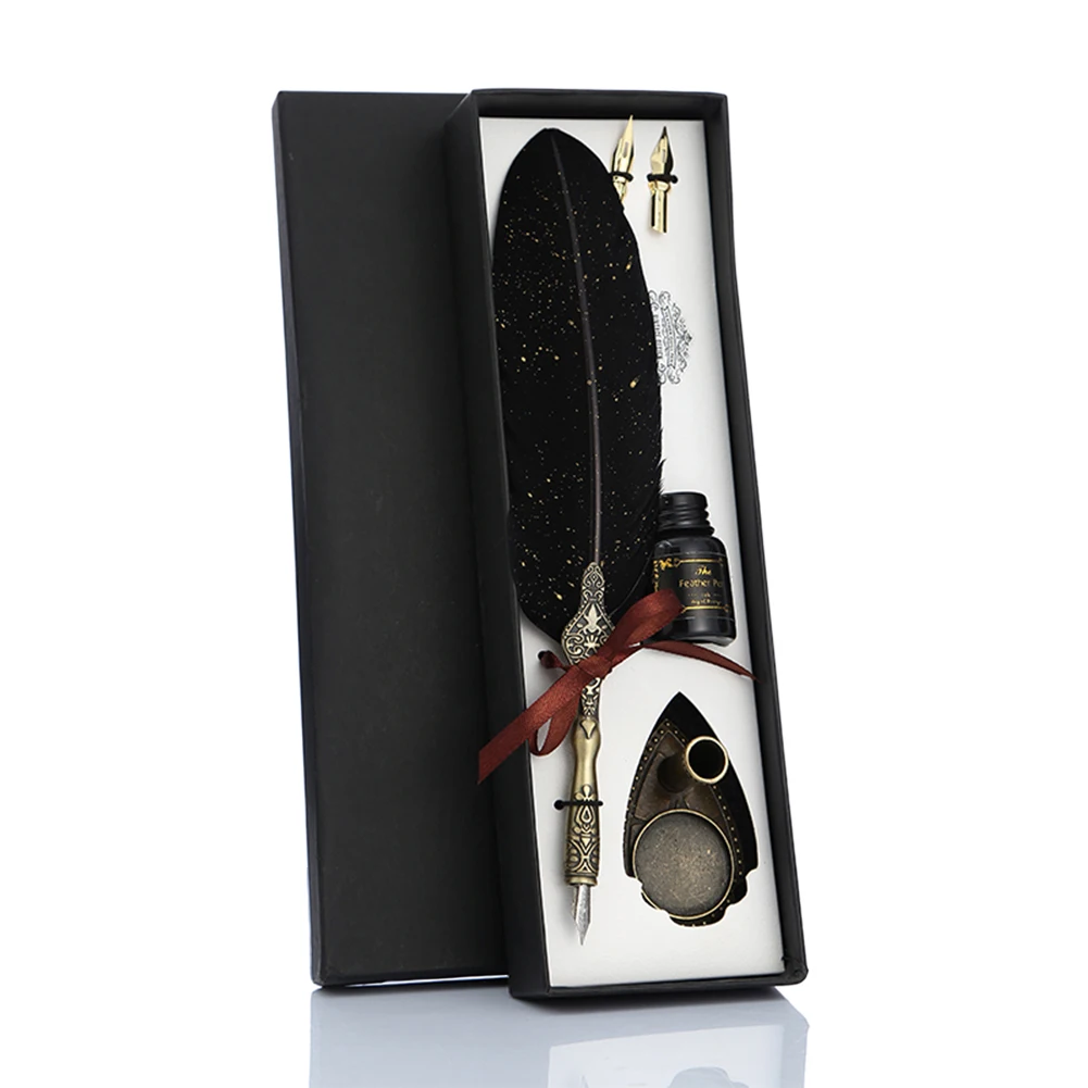 

Набор для каллиграфии: ретро-классическая перьевая ручка с текстурой, практичная, портативная, в подарочной коробке для свадьбы