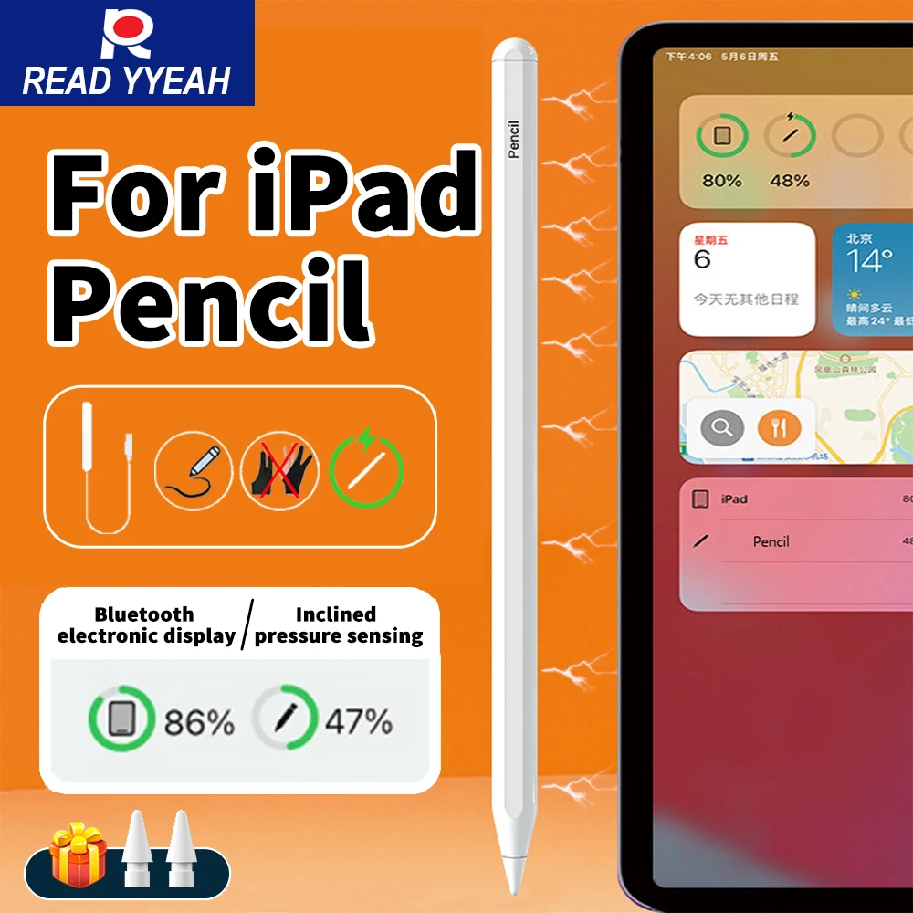 

New Stylus Pen For Apple Pencil 2 Wireless Charging Palm Rejection For iPad Air 4 5 Pro 11 12.9 Mini 6 Accessories iPad Pencil