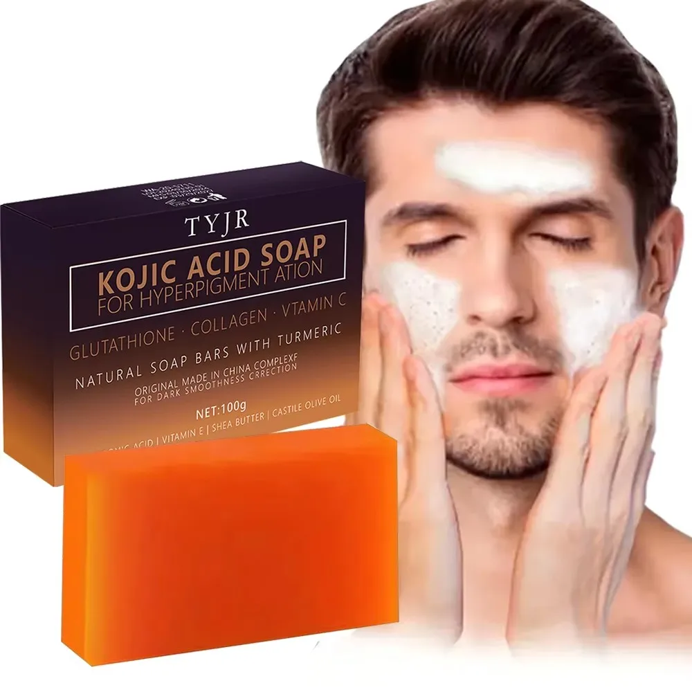 Turmeric Kojic Acid Soap Massage Soap Handmade Soap for Face And Bath for Deep Cleansing Exfoliation Body Moisturizing Turmeric