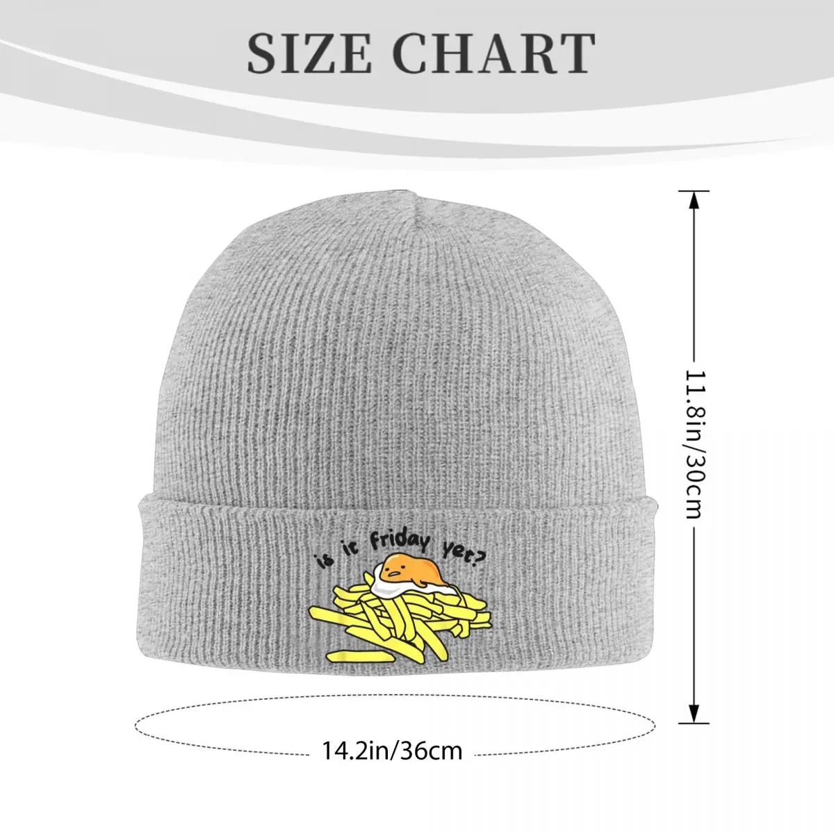 Gudetama The Lazy Egg Is It Friday Yet Bonnet Hüte Beanie Hüte Design Strickmütze Herbst Casual Männer Frauen Kpop Warme Mütze