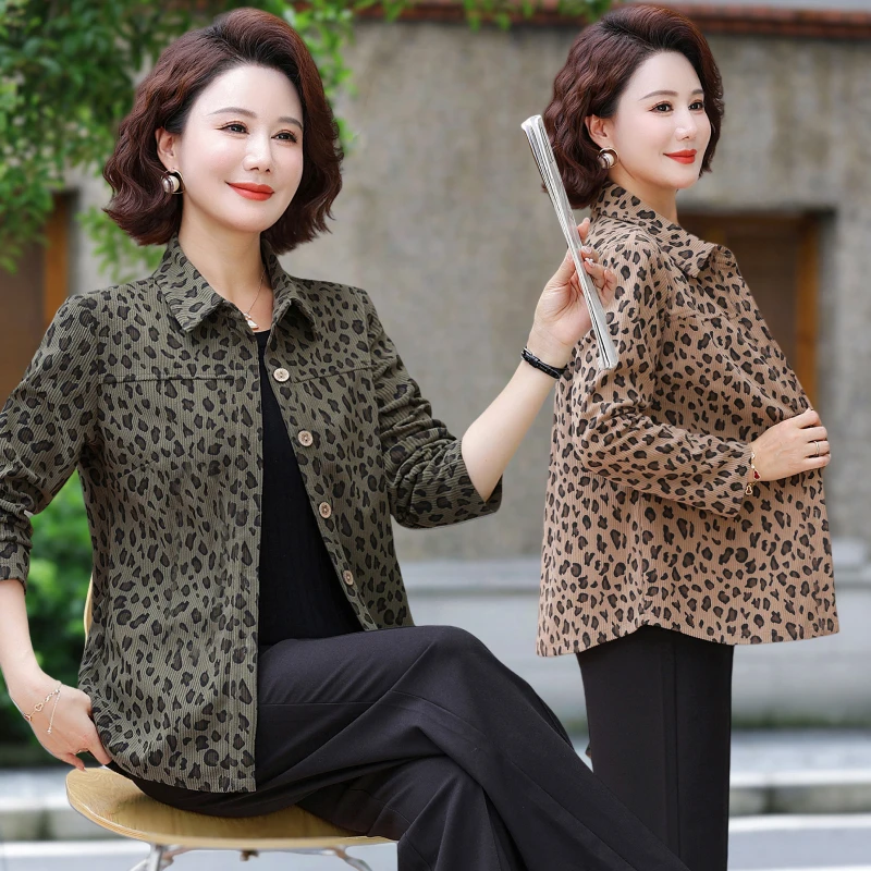 Blusa mãe elegante feminina primavera outono elegante camisa de manga comprida