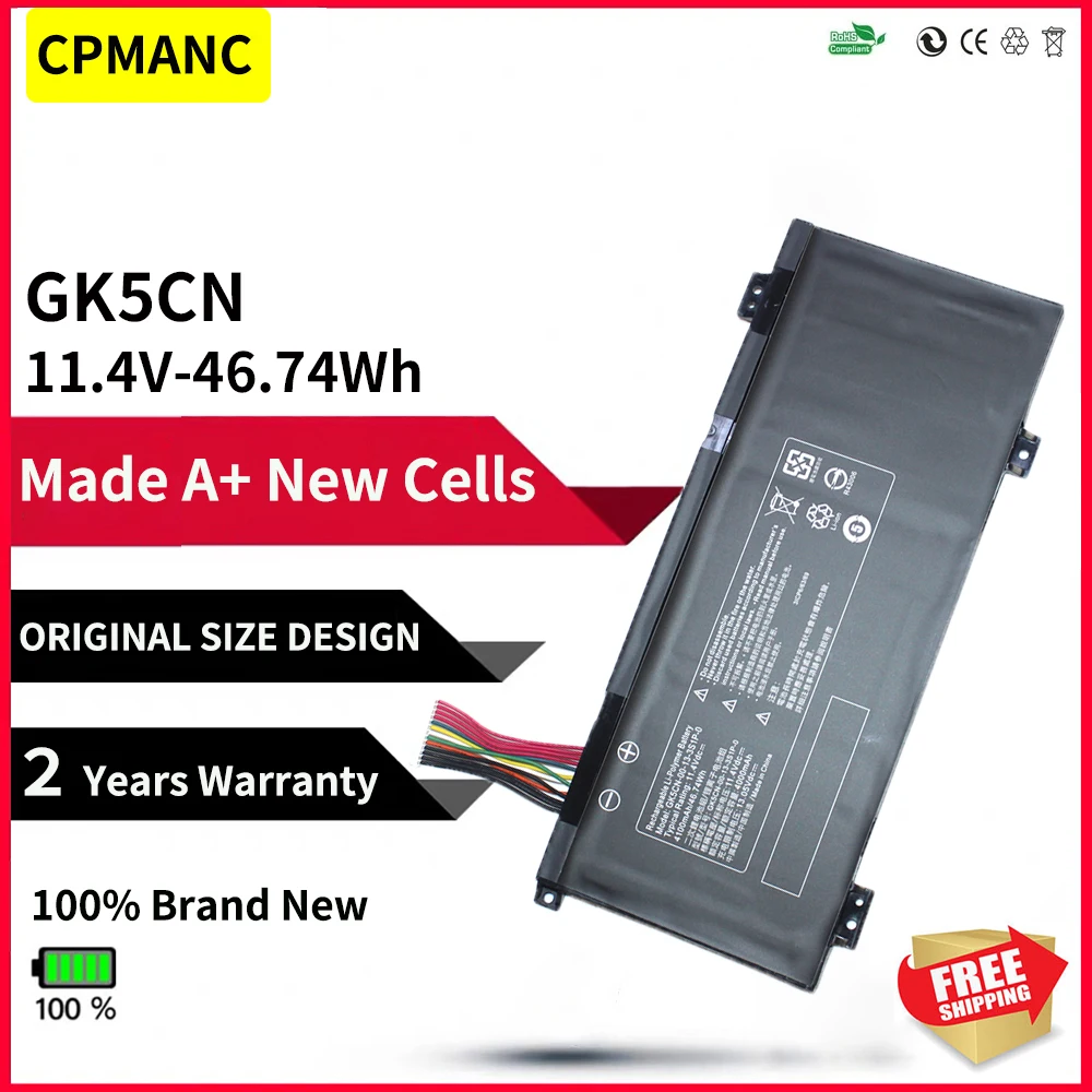 CPMANC GK5CN-00-13-3S1P-0 Battery For MECHREVO X8Ti Z2 MACHENIKE T90 Plus T90-T3p F117-B F117-B2 GK5CN GK5CN4Z GK5CN5Z GK7CN6Z