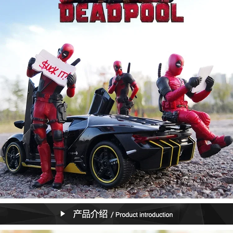 Deadpool Groot อะนิเมะตุ๊กตาขยับแขนขาได้นั่งท่าทางรุ่น X-ขนาดเล็กสำหรับผู้ชายตุ๊กตา Hiasan Mobil Marvel Figurine ของเล่นของขวัญ