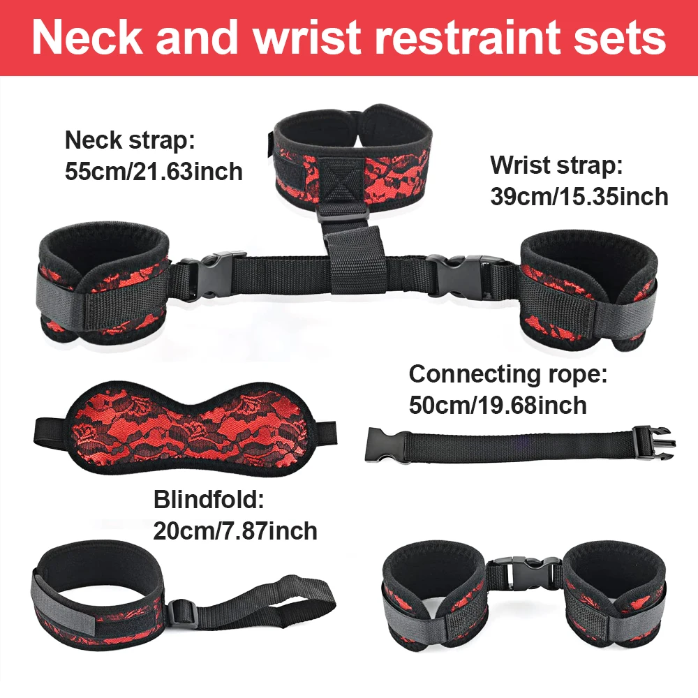 Bondage Restraints Sex BDSM Kit Adult Sex Handcuffs Restraint Straps Eye Mask for Couples Sex Bondage Wrists Cuffs Sex Games