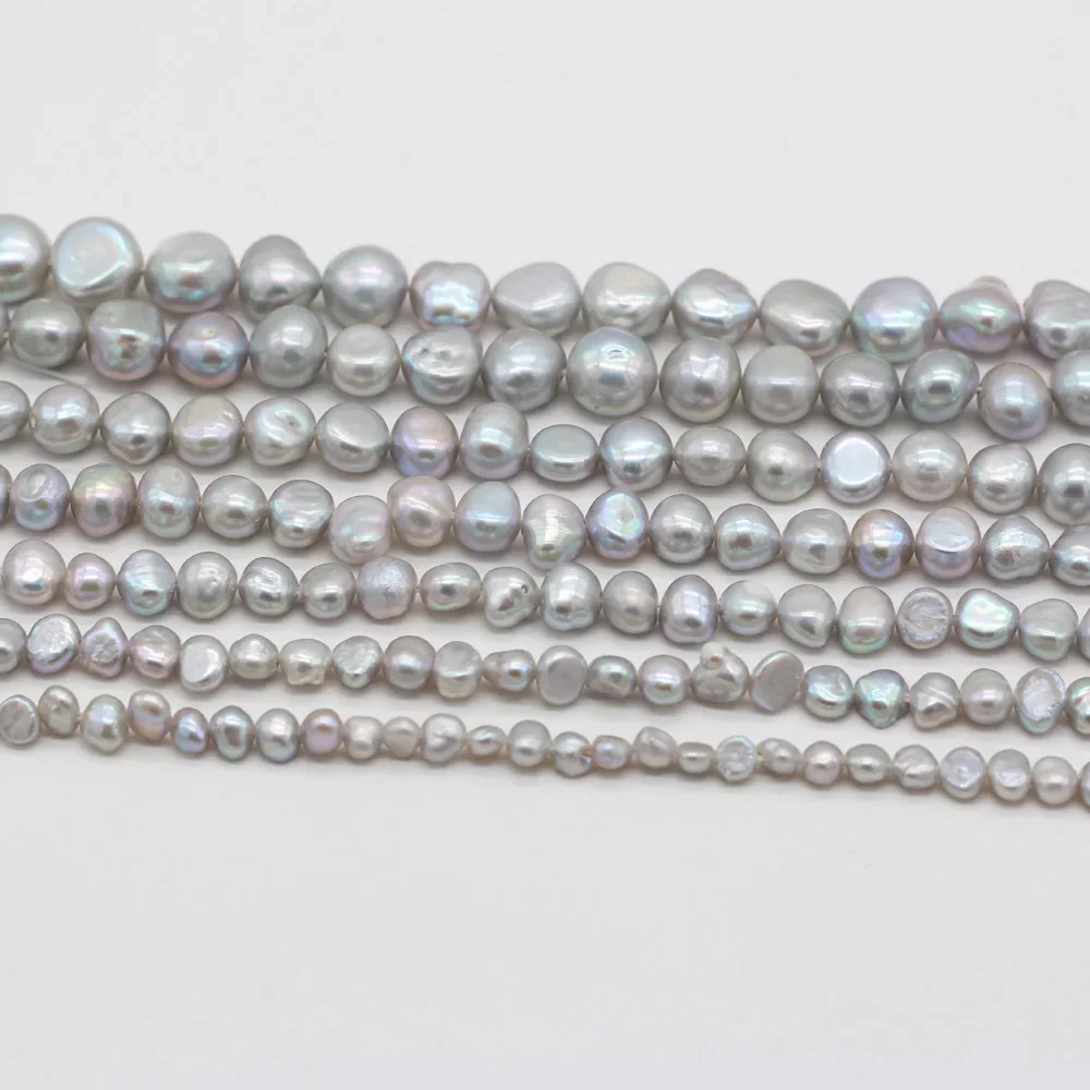 100% Natural Pearl Horizontal Hole Two-sided Light Gray Bead For Jewelry Making DIY Necklace Bracelet Accessories Charm Gift36CM