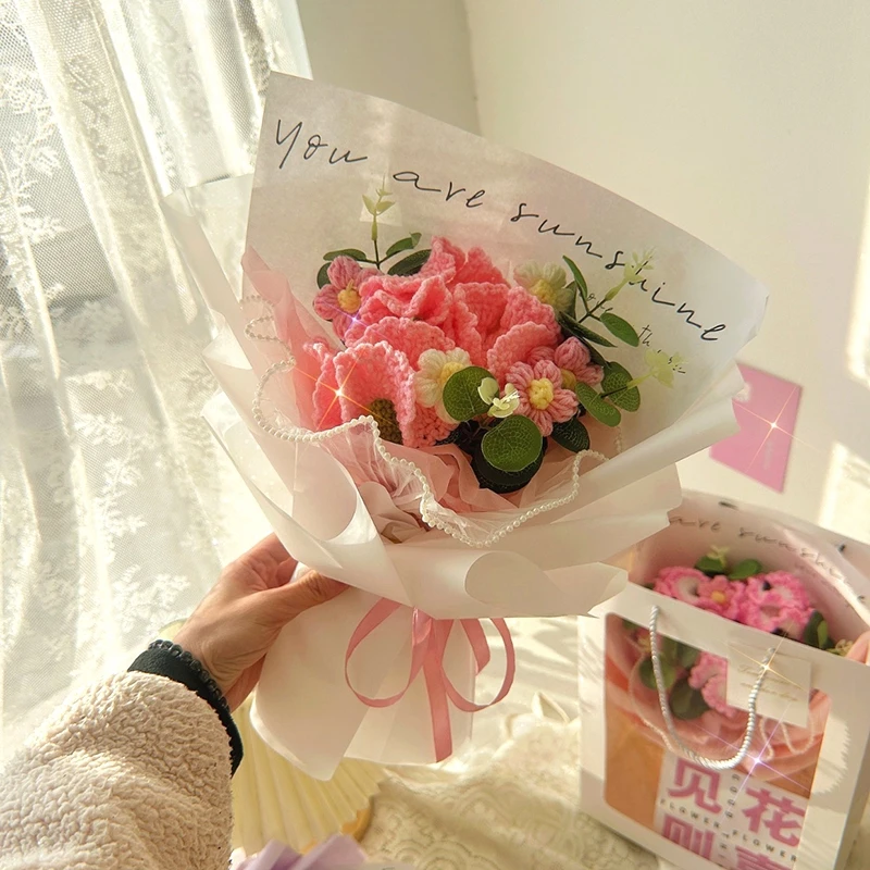 Carnation Artificial Flowers Finished Flowers Handicraft Gifts with Packaging Creative Wedding Decor Mother's Day Gift 어버이날