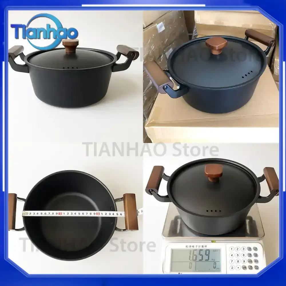 24cm Soup Pot for Old-Fashioned Household Iron Pot Binaural Induction Cooker and Gas Stove Universal
