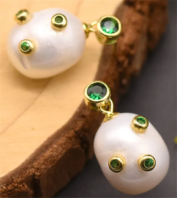 HABITOO 925 Silver Earrings Natural Freshwater Pearl Boutique Fashion Earrings Handmade Ladies Pearl Earrings Gift for Women