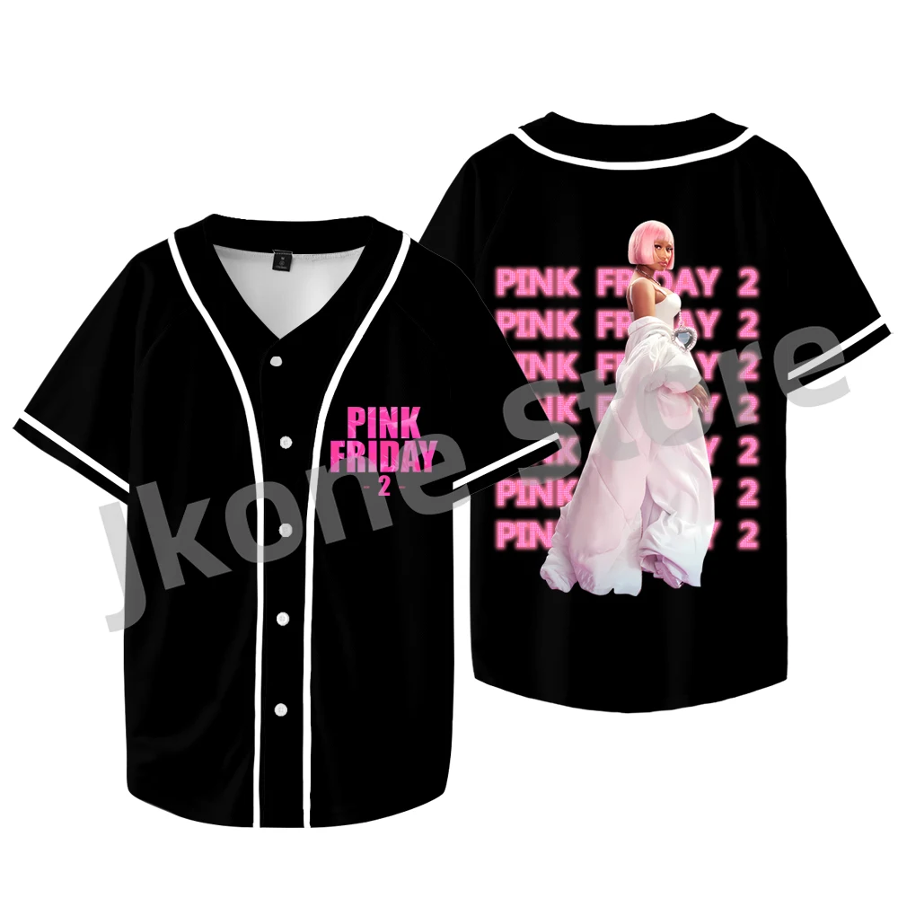 Nicki Minaj Baseball Jacket Pink Friday Tour Merch Women/Men Fashion Casual Rapper Tee Top