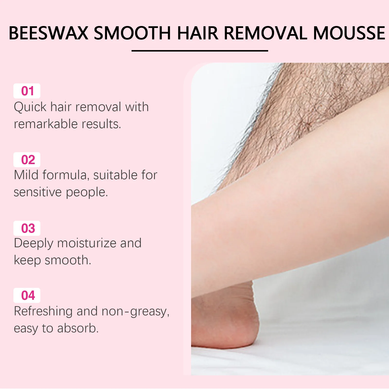 OUHOE Fast Hair Removal Mousse Underarm Arm Leg Body Mild Painless Non Irritating  Sensitive Depilatory Cream for Men Women 30ml