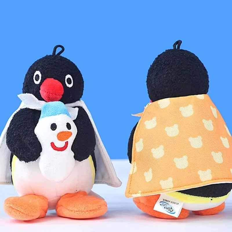 12cm Pingu Buddy Series Plush Keychain Cute Penguin Holding Bunny Bear Snowman Mini Stuffed Doll Backpack Bag Pendant Gift view 5