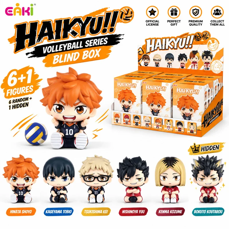 In Stock TOPTOY EAKI Haikyuu!! Waiting Moment Sit-Down Figure Blind Box Anime Hinata Shoyo Character Collectible Toy