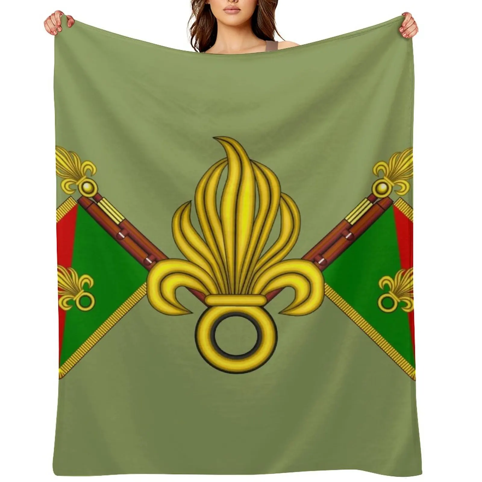 

French Foreign Legion - Fanion et grenades Throw Blanket Fashion Sofas Plaid Winter beds Blankets