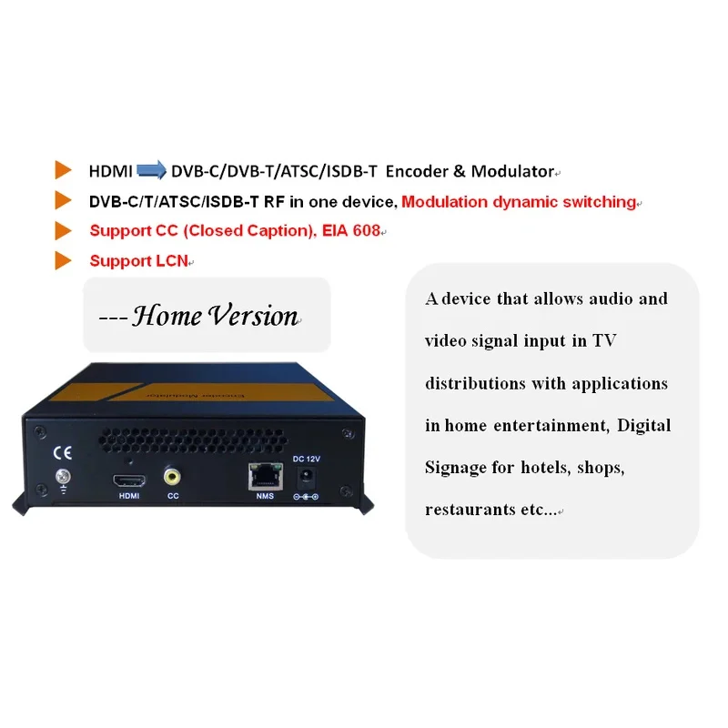 CEL-5113B MPEG2 To DVB-C//ATSC/ISDB-Encoder And Modulator