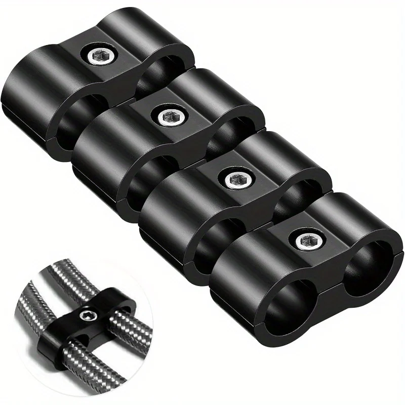 مشبك فاصل الخرطوم 4AN - مشابك تركيب خط الوقود، محول تركيب خرطوم الألومنيوم، رائع لخرطوم الوقود 1/4 #1