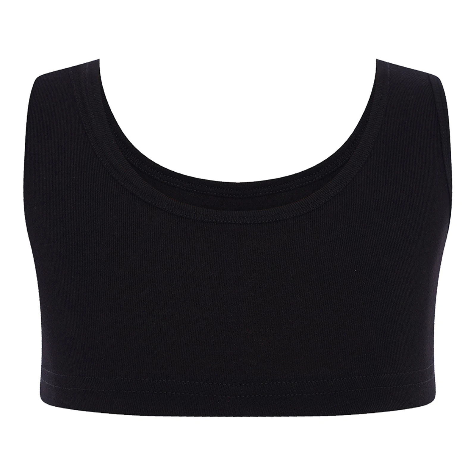 

Kids Girls Athletic Tank Tops Underwear U Neck Sleeveless Cropped Top Vest for Hip-Hop Jazz Dance Tops Sports Workout Exercise