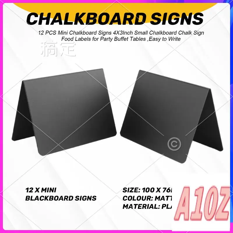 0Z-12 PCS Mini Chalkboard Signs 4X3inch Small Chalkboard Chalk Sign Food Labels For Party Buffet Tables ,Easy To Write