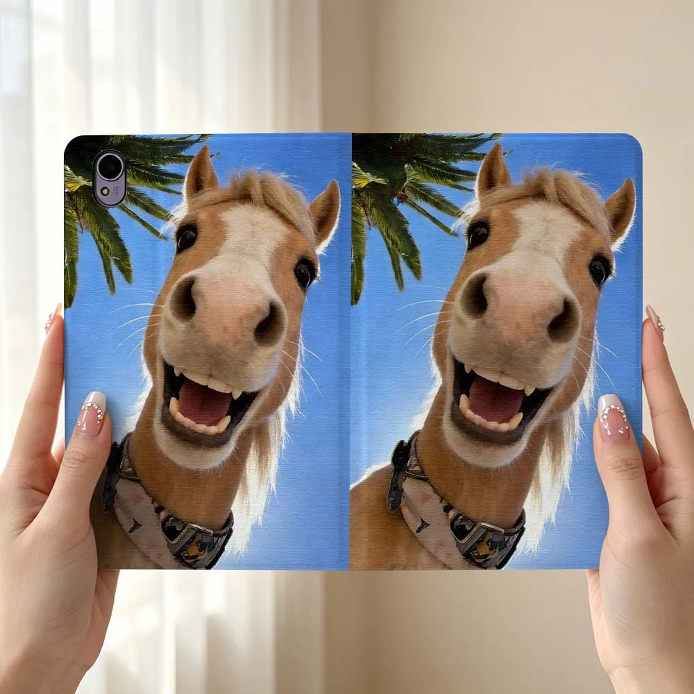 Funny Horse Patterns For Huawei MediaPad MatePad Honor Pro V6 9 V8 X9 X 10 13.3 12.3 11 11.5 Inch Tablet Case Pen Tray